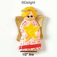 2082 - Angel Pink Patch Star Front - Resin Decoration (12 per package)