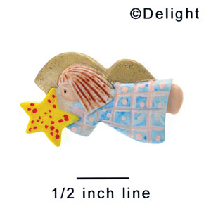 2085 - Angel Blue Patch Star Side - Resin Decoration (12 per package)