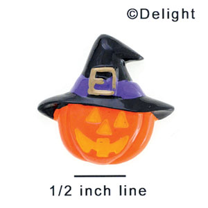 2110* ctlf - Jack O'Lantern Witch Hat (Left & Right) - Resin Decoration (12 per package)