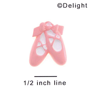 2209 tlf - Ballet Shoes Pink Bow Medium - Resin Decoration (12 per package)