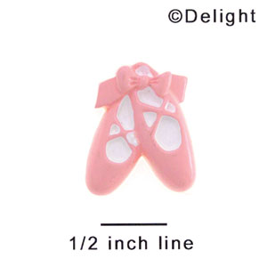 2209 tlf - Ballet Shoes Pink Bow Medium - Resin Decoration (12 per package)