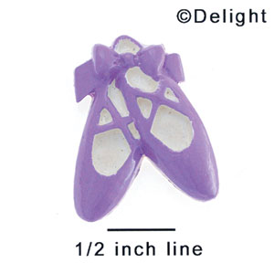 2221 - Ballet Shoes Purple Bow Large - Resin Decoration (12 per package)