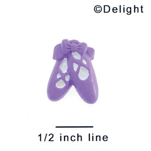 2222 - Ballet Shoes Purple Bow Small - Resin Decoration (12 per package)