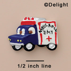 2261 tlf - Ambulance Met Medium - Resin Decoration (12 per package)