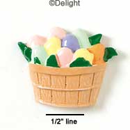 2279 - Basket Brown Easter Eggs Mixed - Resin Decoration (12 per package)