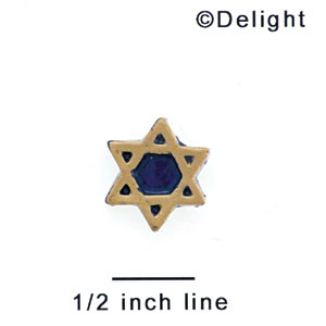 2287 - Star Of David Blue Gold Mini - Resin Decoration (12 per package)