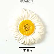 2320 - Flower Daisy White Medium - Resin Decoration (12 per package)