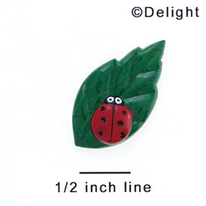 2329 - Ladybug Leaf Medium - Resin Decoration (12 per package)