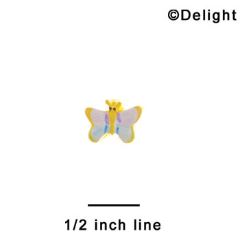 2357 - Butterfly Yellow Washed Mini - Resin Decoration (12 per package)