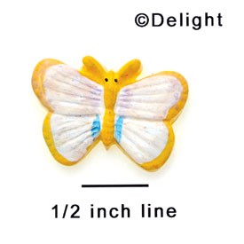 2358 - Butterfly Yellow Washed Medium - Resin Decoration (12 per package)