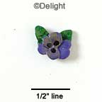 2363 - Flower Pansy Purple Mini - Resin Decoration (12 per package)