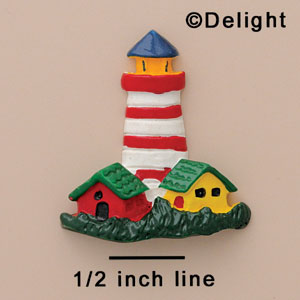 2469 - Light House 2 Houses Medium - Resin Decoration (12 per package)