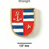 2474 - Nautical Patch Anchor - Resin Decoration (12 per package)