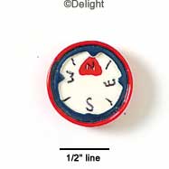 2521 - Compass Red White Blue Medium - Resin Decoration (12 per package)