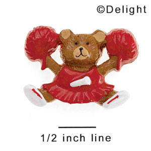 2541 - Red Cheerleader Bear - Resin Decoration (12 per package)