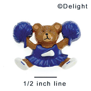 2542 - Blue Cheerleader Bear - Resin Decoration (12 per package)