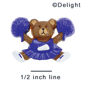 2543 - Purple Cheerleader Bear - Resin Decoration (12 per package)