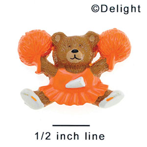 2544 - Orange Cheerleader Bear - Resin Decoration (12 per package)