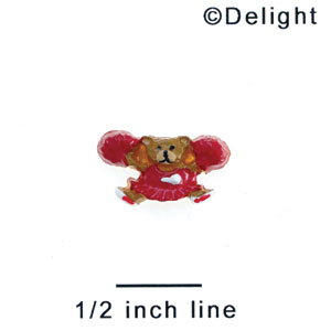 2546 - Cheerleader Bear Red Mini - Resin Decoration (12 per package)