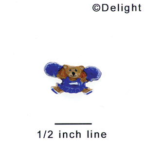 2547 - Cheerleader Bear Blue Mini - Resin Decoration (12 per package)