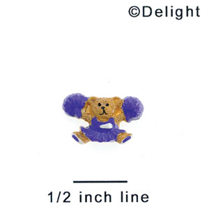 2548 - Cheerleader Bear Purple Mini - Resin Decoration (12 per package)