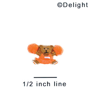 2549 - Cheerleader Bear Orange Mini - Resin Decoration (12 per package)