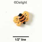 2649 - Bee Front Dark Mini - Resin Decoration (12 per package)