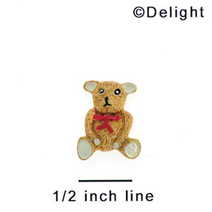 2653 tlf - Bear Sitting Tie Red Mini - Resin Decoration (12 per package)