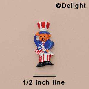 2654 - Uncle Sam Bear USA Mini - Resin Decoration (12 per package)