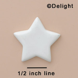 2673 - Star White Flat Medium - Resin Decoration (12 per package)