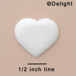 2674 tlf - Heart Flat White Large - Resin Decoration (12 per package)