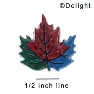 2784 - Leaf Blues Multi Medium Dark - Resin Decoration (12 per package)