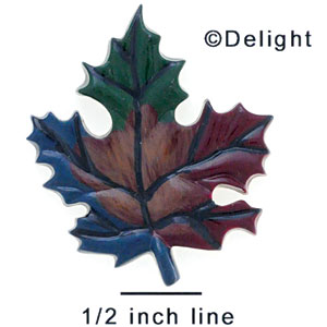 2785 - Leaf Blues Multi Large Dark - Resin Decoration (12 per package)