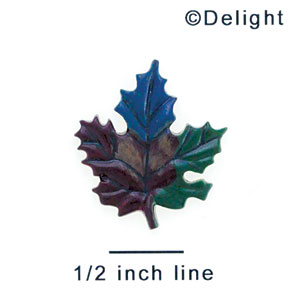2786 - Leaf Blues Multi Small Dark - Resin Decoration (12 per package)