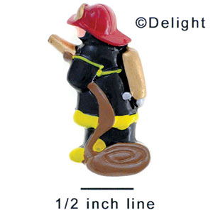 2965 - Fireman Hose Red Hat Medium - Resin Decoration (12 per package)