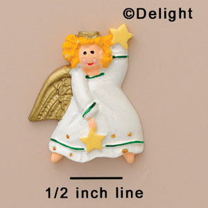 2971 - Angel 2 Stars White Medium - Resin Decoration (12 per package)