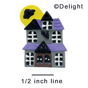 2998 - Haunted House Moon Bat Medium - Resin Decoration (12 per package)