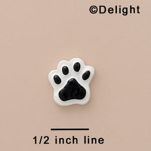 3152 - Mini Black Paw - Resin Decoration (12 per package)