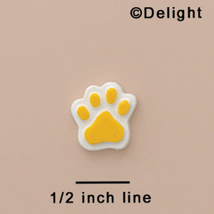 3154 - Mini Yellow Paw - Resin Decoration (12 per package)