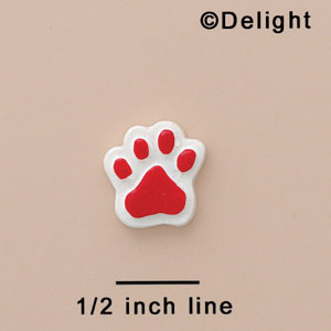 3155 tlf - Mini Red Paw - Resin Decoration (12 per package)