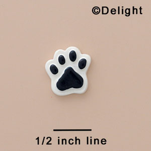 3156 tlf - Mini Blue Paw - Resin Decoration (12 per package)