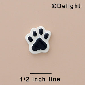 3156 tlf - Mini Blue Paw - Resin Decoration (12 per package)