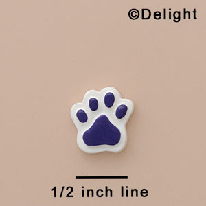 3158 tlf - Mini Purple Paw - Resin Decoration (12 per package)