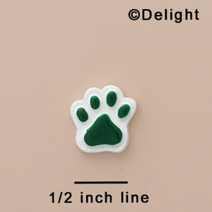 3159 - Mini Green Paw - Resin Decoration (12 per package)