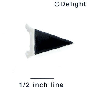 3168 - Mini Black Pennant - Resin Decoration (12 per package)