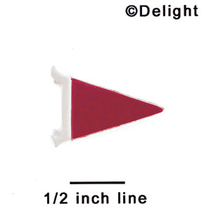 3173 - Mini Maroon Pennant - Resin Decoration (12 per package)