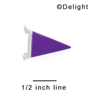 3174 - Mini Purple Pennant - Resin Decoration (12 per package)
