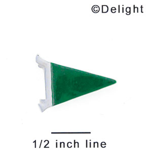 3175 - Mini Green Pennant - Resin Decoration (12 per package)