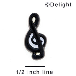 3187 tlf - Clef Note BLACK & WHITE Small - Resin Decoration (12 per package)