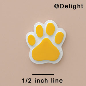 3234 - Paw Yellow Medium - Resin Decoration (12 per package)